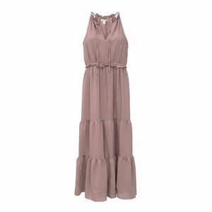 Fashion on Earth Mauve Tiered Maxi Dress Small Boho Anniversary Vacation Girly